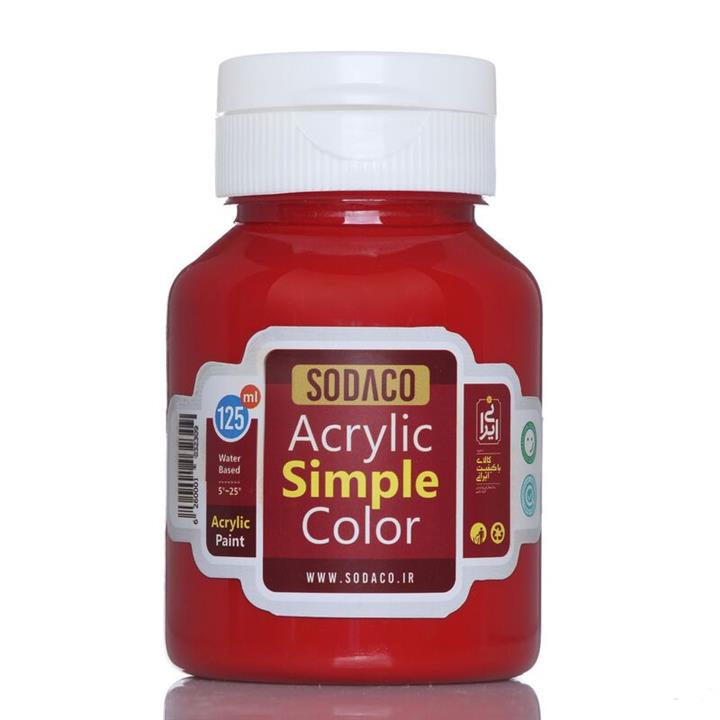 رنگ اکریلیک  ساده سوداکو 125 میل قرمزکدacrylic simple  2306